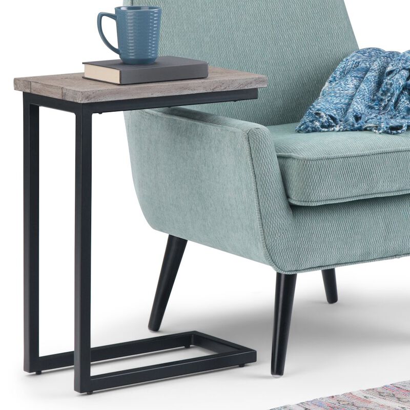 Simpli Home Skyler Solid Mango Wood C Side Table In Birch