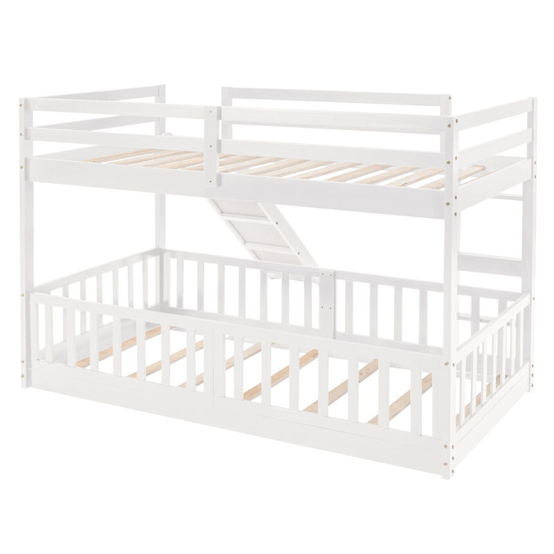 Twin Over Twin Bunk Bed With Slide And Ladder