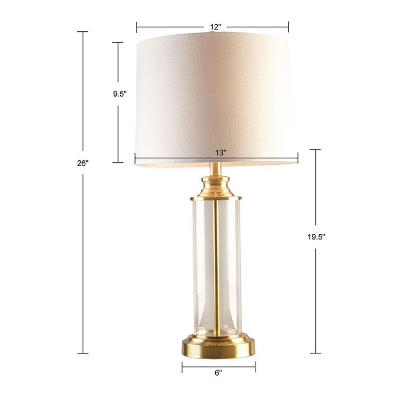 Gracie Mills Payton Finish Glass Table Lamp Set