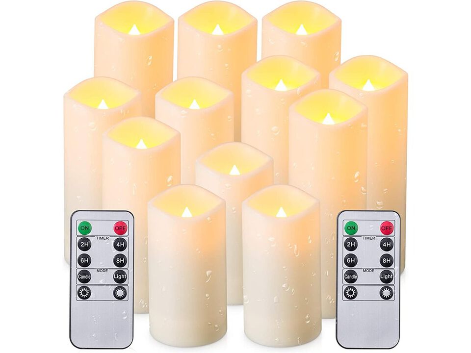 YOROXRG 12 Pack Flameless Candles Battery Operated Waterproof Led Candles