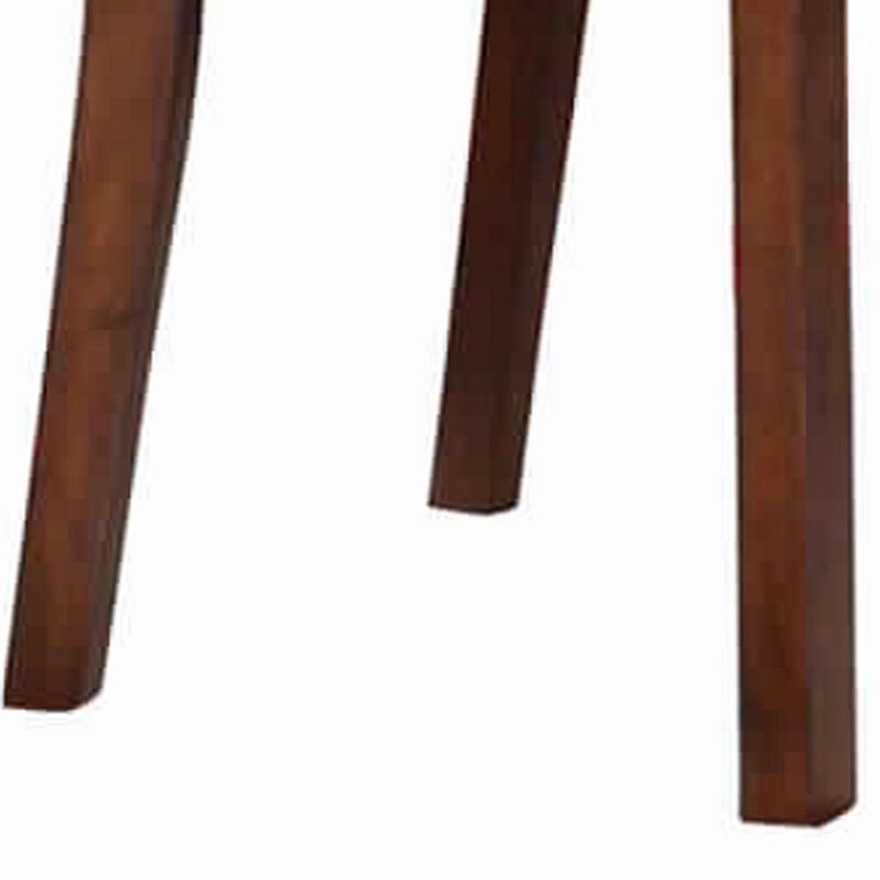 Solid Wood Leather Seat Side Chair Brown Set of 2-Benzara
