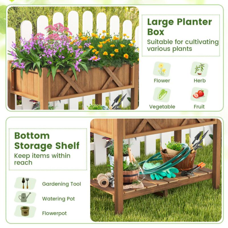 Hivvago HIPS Raised Garden Bed Poly Wood Elevated Planter Box
