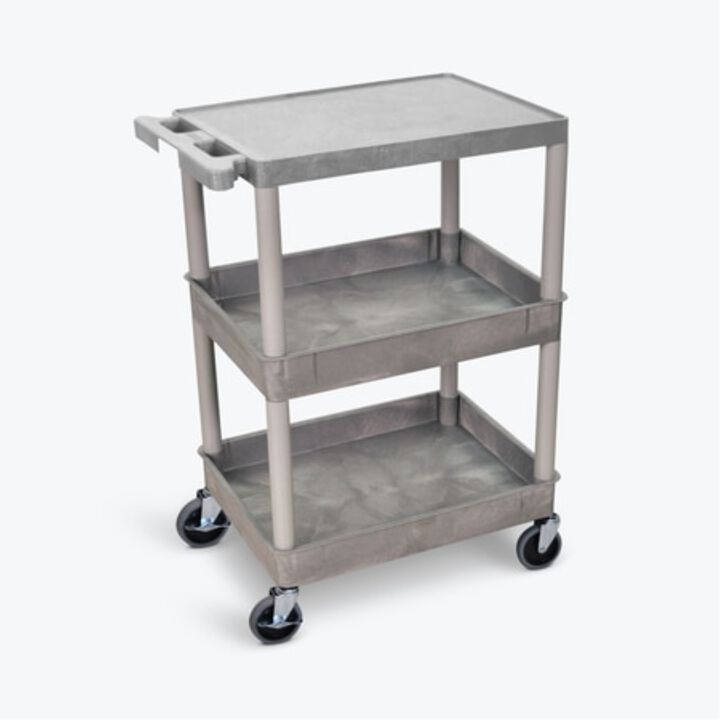 3 Shelf Gray Tub Cart