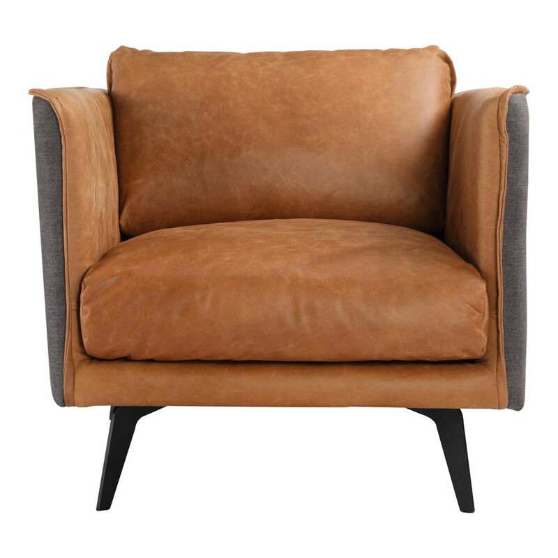 Cognac Oasis Leather Lounge Chair, Belen Kox