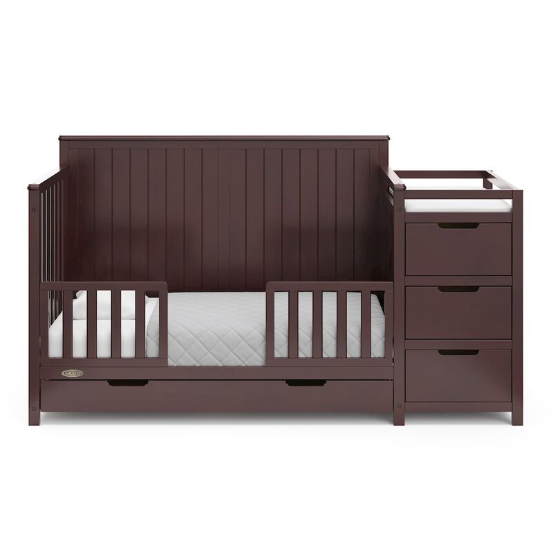 Graco Hadley 5-in-1 Convertible Crib and Changer with Drawer (Espresso)