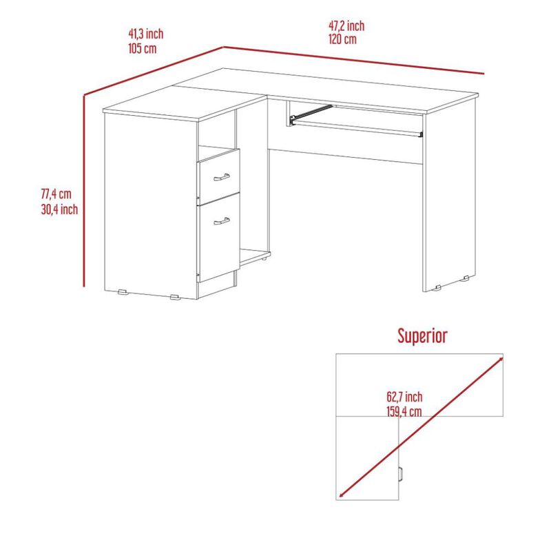 L-Shaped Desk Bradford, Office, Smoky Oak