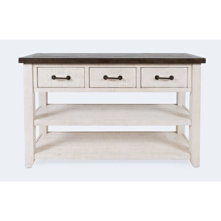 Jofran Madison County Rustic Reclaimed Pine Farmhouse Harris 50 Sofa Console Table