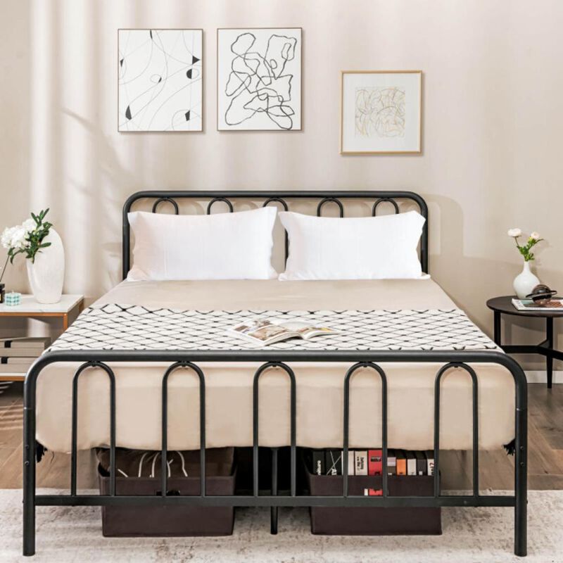 Hivvago Metal Bed Frame with Headboard and Footboard