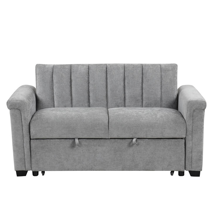 Convertible Soft Cushion Sofa Pull Bed, For Two People To Sit On