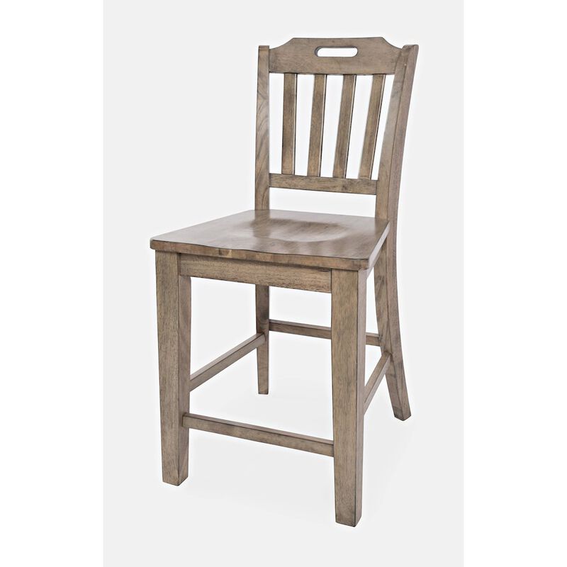 Jofran Solid Wood Slatback Handle Counter Height Barstool (Set of 2)