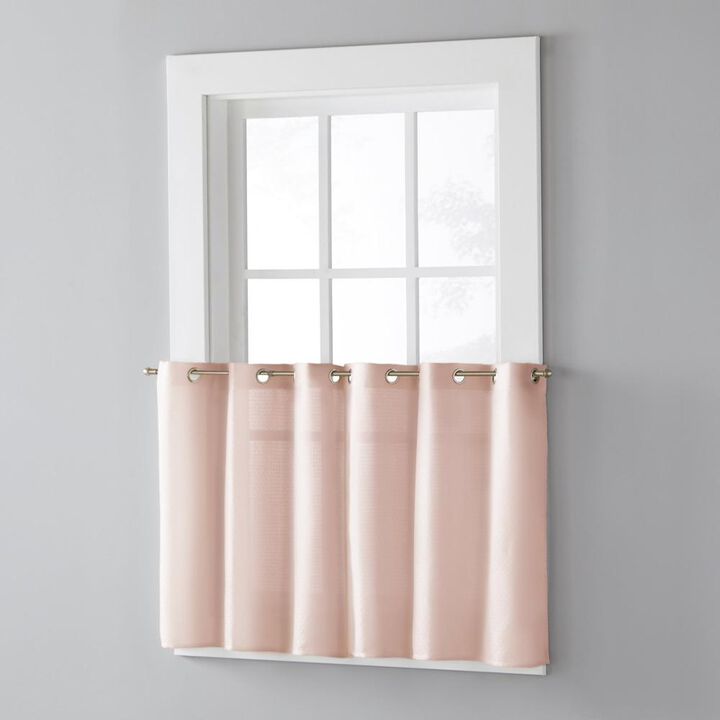 Saturday Knight Ltd Trio 3D Woven Triangle Window Tier - 2 Piece - 56x24", Blush