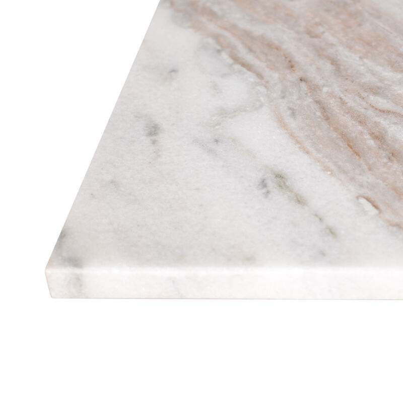 Cecil 14" Contemporary Natural Marble Handmade T-Shaped End Table