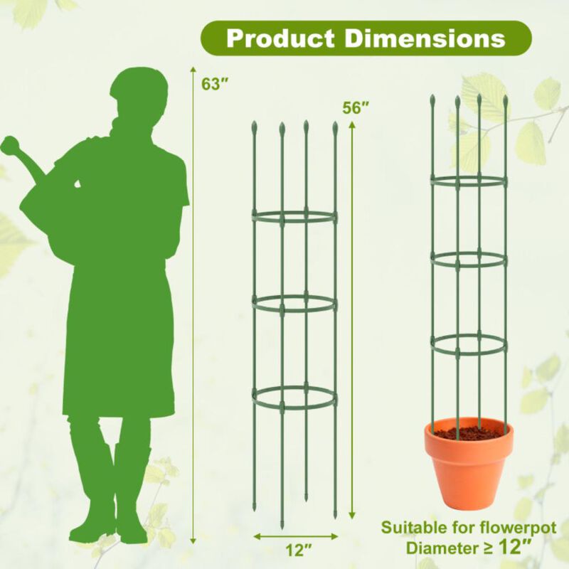Hivvago 2-Pack Garden Trellis Tomato Cage with Adjustable Height