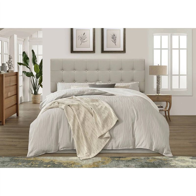 Stylish Button-Tufted Headboard in Upholstered Fabric for Bedroom
