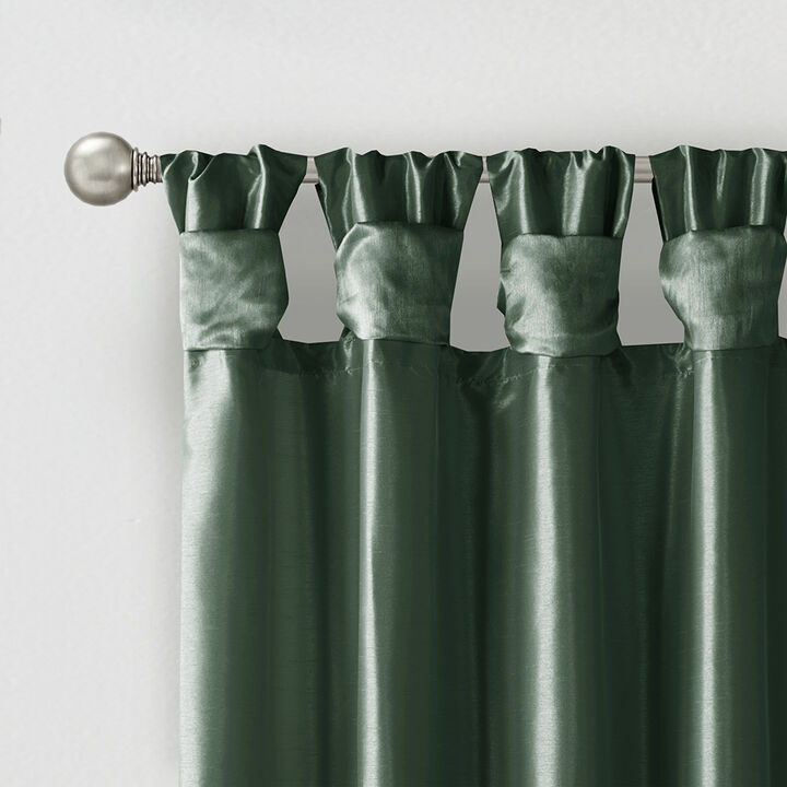Gracie Mills Elroy Twist Tab Lined Faux Silk Window Curtain Panel - 50x108"