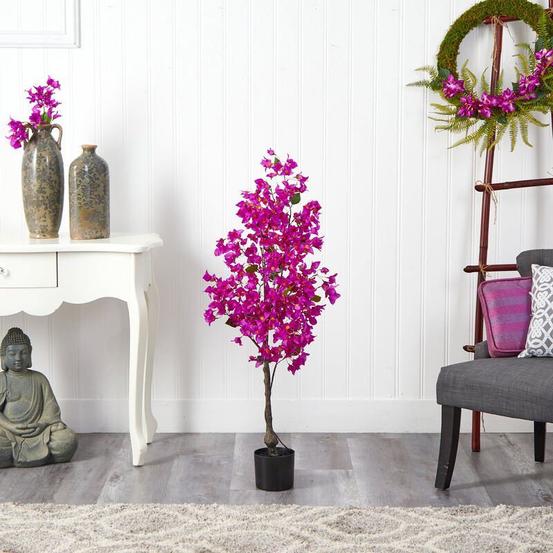 Hivvago 4 Feet Bougainvillea Artificial Tree