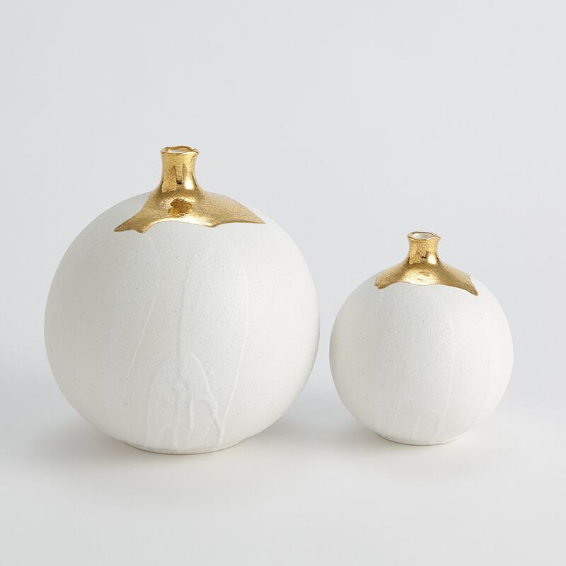 Dipped small Golden Crackle Vase