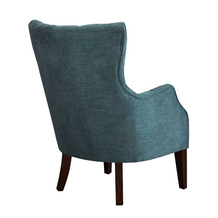 Gracie Mills Candice Button Tufted Herringbone Wing Chair