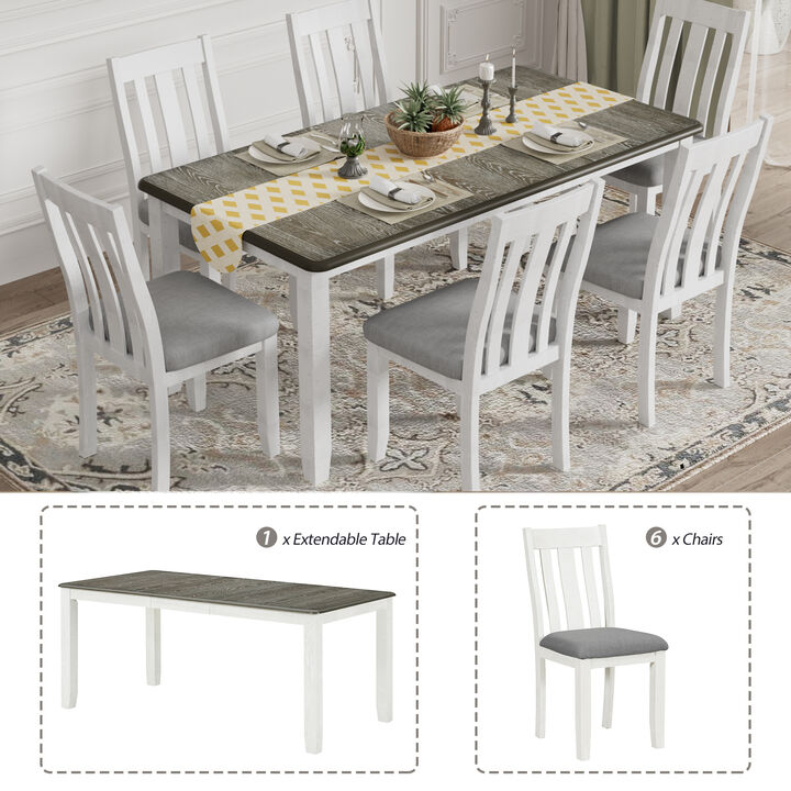 Merax Retro Style 7-Piece Dining Table Set