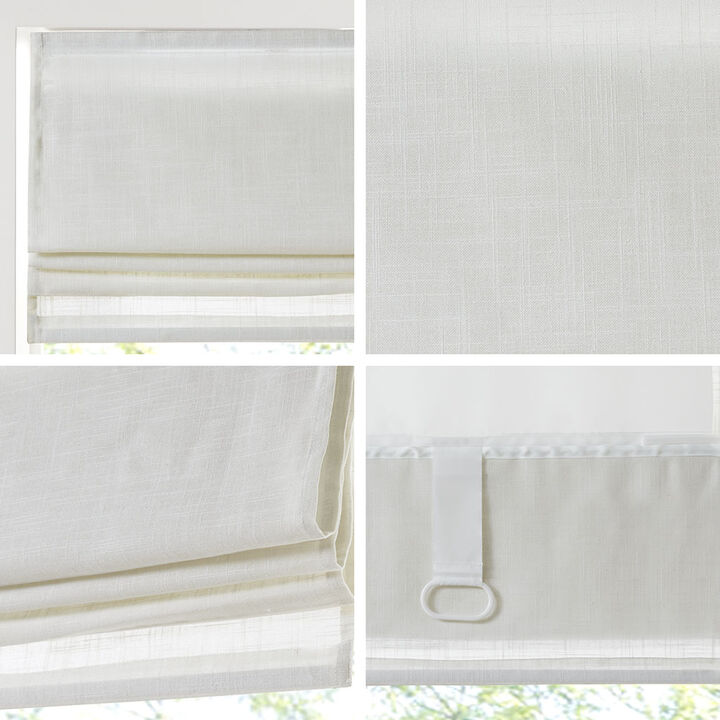 Gracie Mills Eulalie Cordless Lightweight Linen Blend Roman Shade - 27x64"