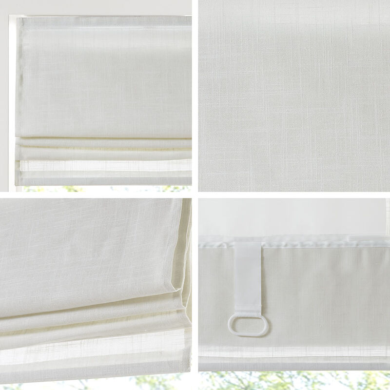Gracie Mills Eulalie Cordless Lightweight Linen Blend Roman Shade - 27x64"