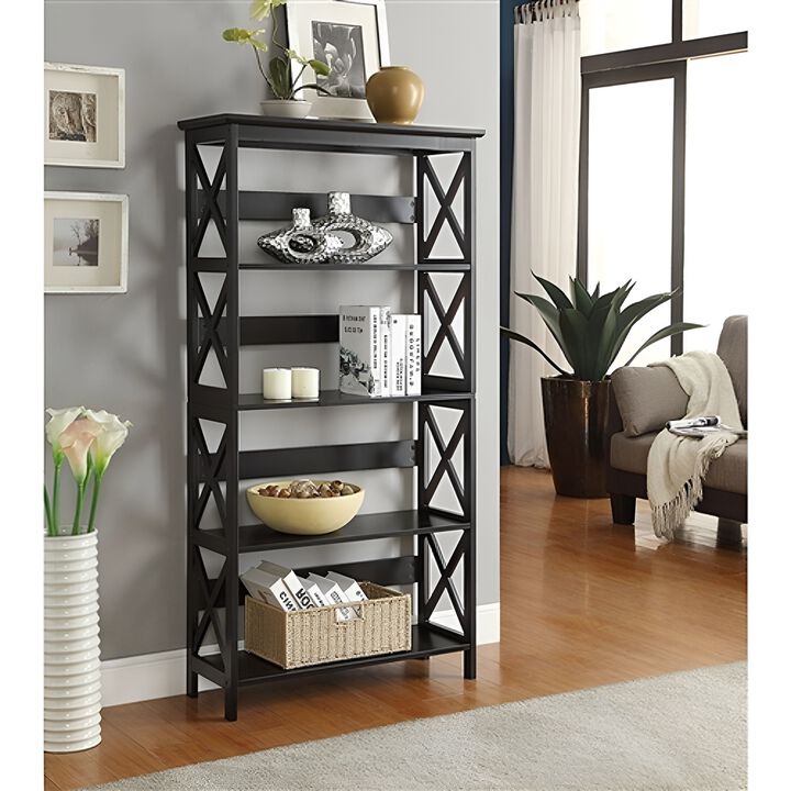 5-Shelf Bookcase – Perfect for Organizing and Displaying Books and Decorative Pieces