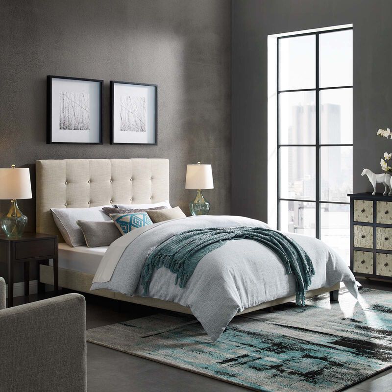 Modway - Melanie Full Tufted Button Upholstered Fabric Platform Bed