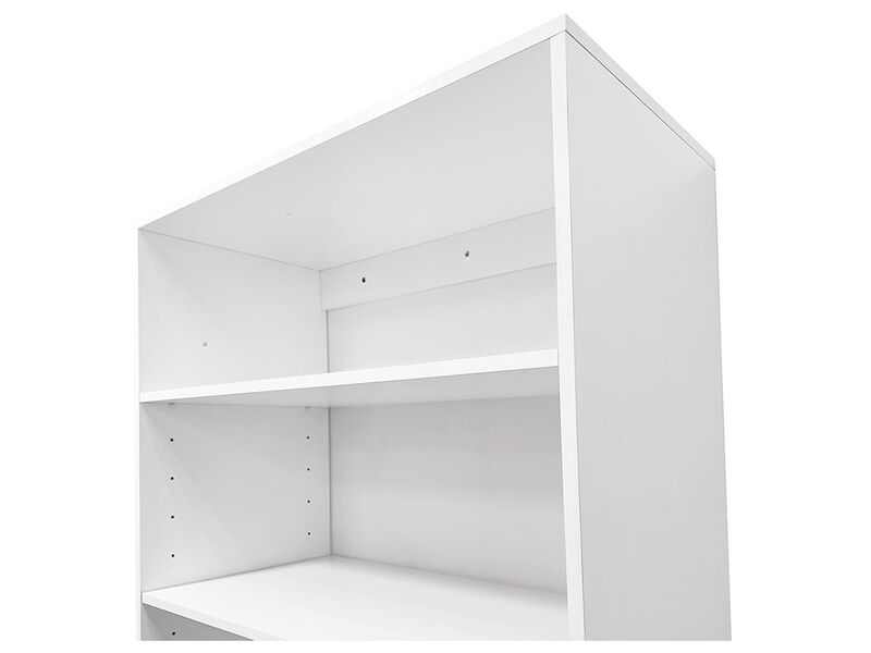 Clothes Organizer with Closet Shelves Wall Mounted, Wardrobe Closet Organizer System, Closet System with 6 Drawers, Wooden Walk in Closet Organizers and Storage,White