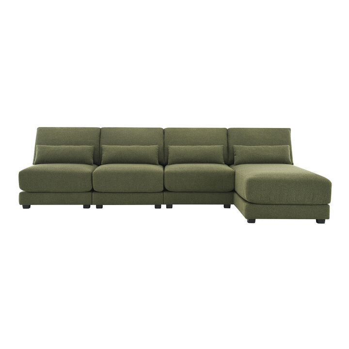 Merax Oversize Deep Seat Sofa with Reversible Chaise