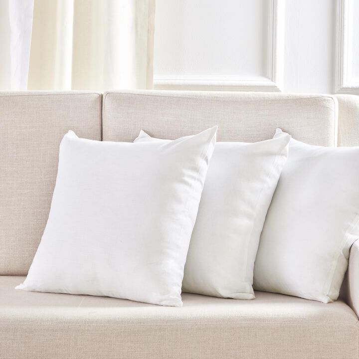Solino Home Decorative Linen Pillow Cover 20 x 20 Inch - 100% European Flax Throw Pillow Case with Invisible Zipper | Montauk