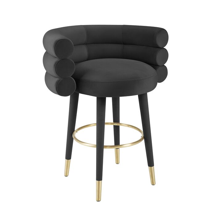 Betty Grey Velvet Counter Stool