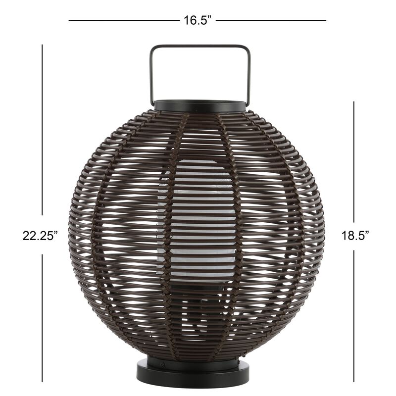 Jigu Outdoor Woven Globe Asian LED Lantern
