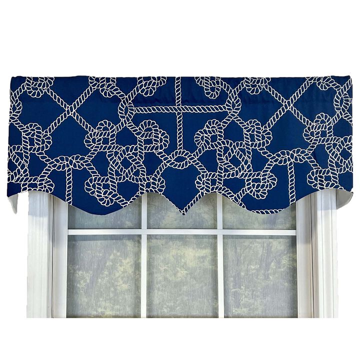 Knotty Regal Style All Season 3" Rod Pocket Valance 50" x 17" Blue by RLF Home