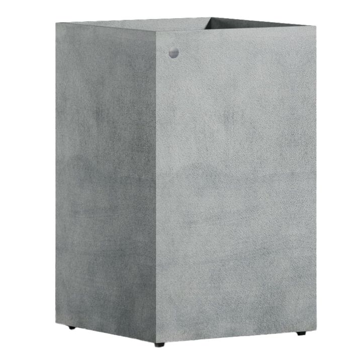 COSAPOTS Reglito Square Planter – Fiberglass Indoor/Outdoor and Weather-Resistant Large Planter (19.7" L x 19.7" W x 31.5" H Exterior, 19.3" L x 19.3" W Interior) (Concrete Stone)