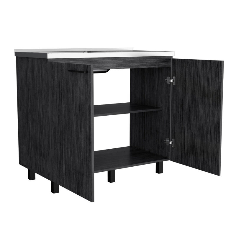 Utility Sink Cabinet Burwood, Kitchen, Smoky Oak