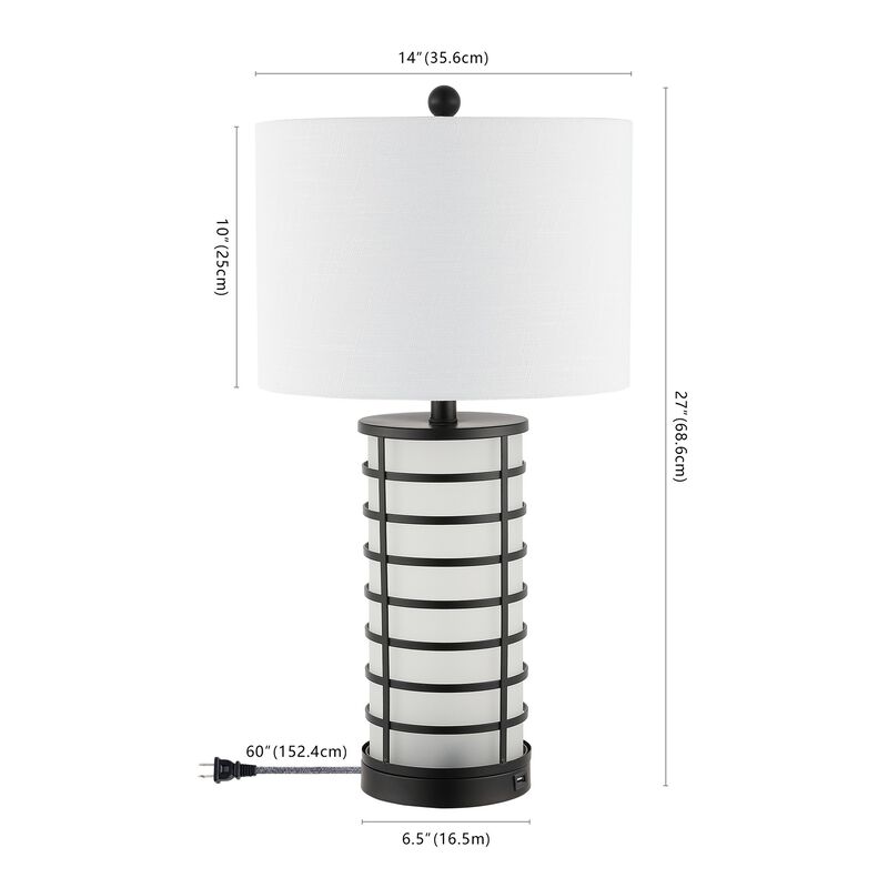 Jayce Modern Industrial Iron Nightlight LED Table Lamp with USB Charging Port