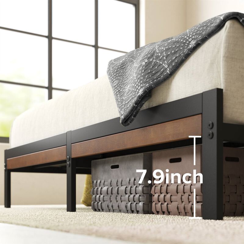 Hivvago King Size Eco Friendly Bamboo Metal Platform Bed Frame