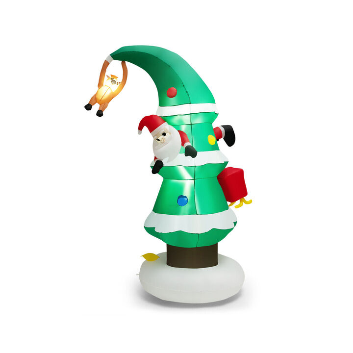 Inflatable Christmas Tree with Santa Claus for Fun and Festive Outdoor Holiday Decor