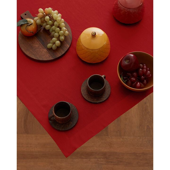 Solino Home 100% Pure Linen Table Throw 52 x 52 Inch | Fete