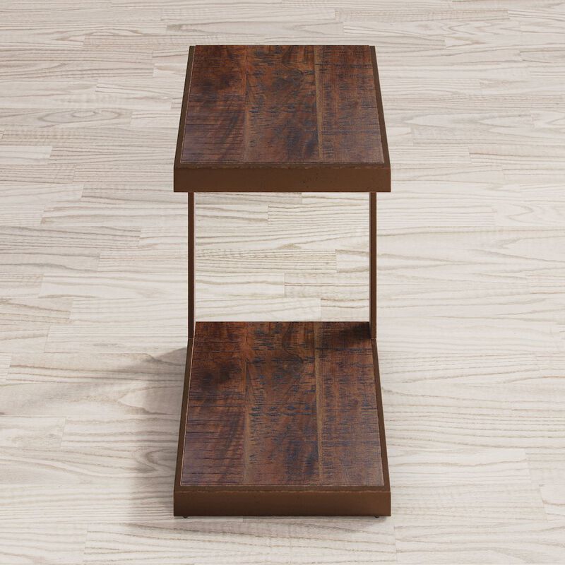 Jofran Global Archive Distressed Acacia and Stainless Steel C Table