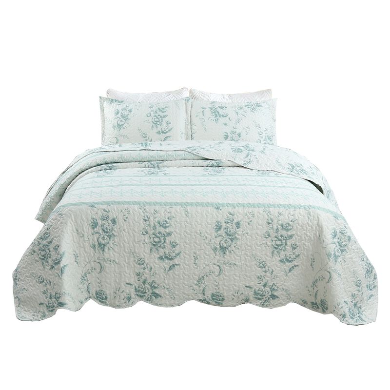 MarCielo 3 PCS Quilt Set Lightweight Bedspread Set C78