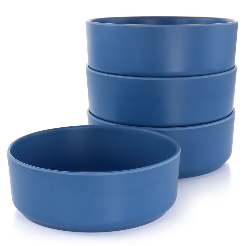 Gibson Home Canyon Crest 12 Piece Round Melamine Dinnerware Set in Blue