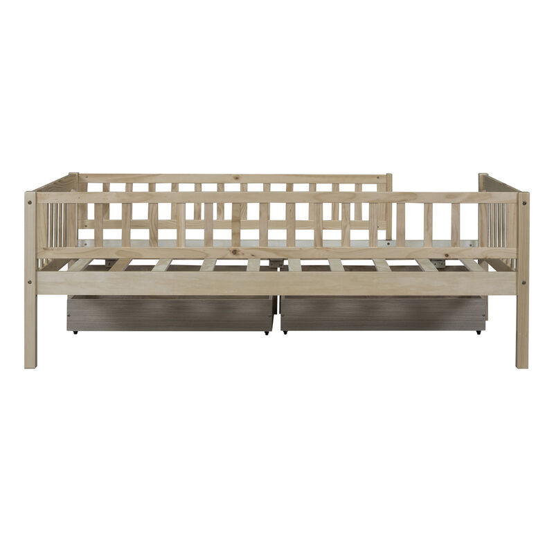 Twin Size Daybed Wood Bed With Two Drawers