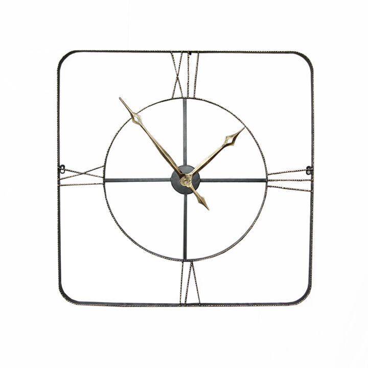 Square Wrought Iran antique wall clock