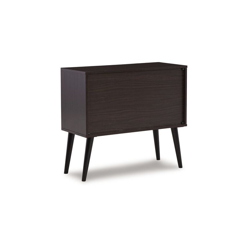 Kior Accent Cabinet, 2 Doors w Adjustable Shelf, Dark Brown 32 Inch - Benzara