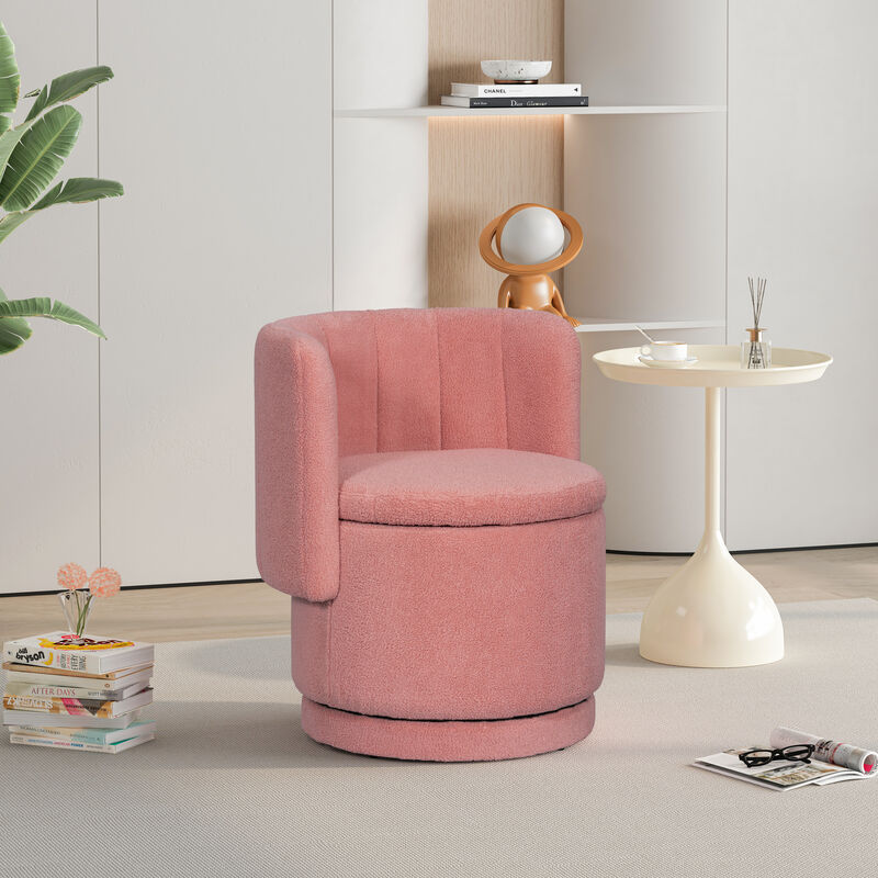 Merax Swivel Boucle Sofa Chair with Storage for Bedroom and Living Room