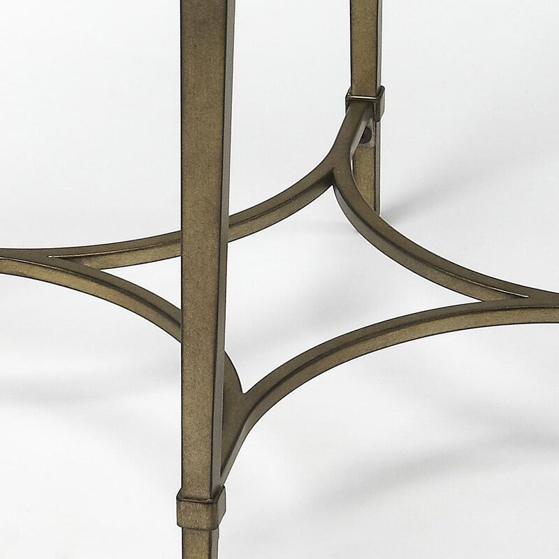 Gold Oval Glass End Table, Belen Kox