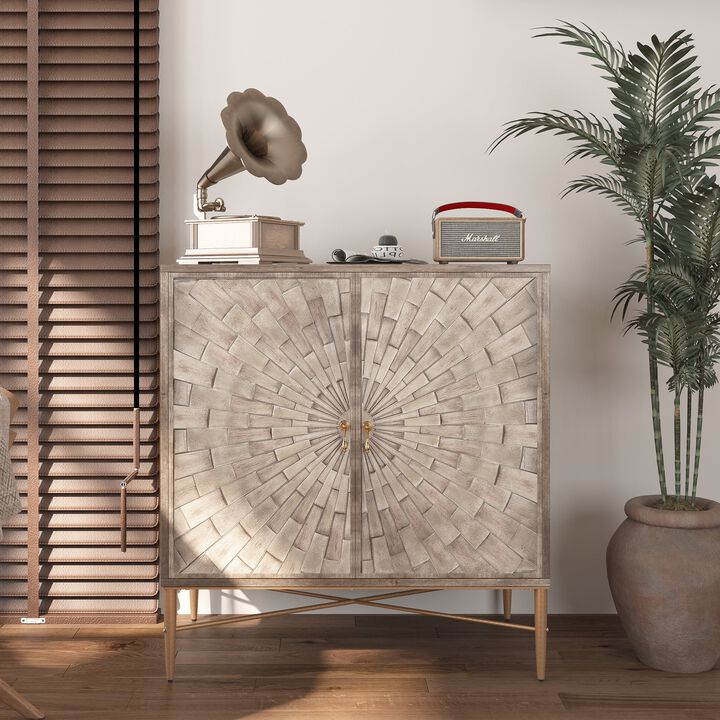 MONDAWE Kitchen Sideboard Buffet Table, Modern Sideboard Storage Cabinet with 2 Doors, Console Cupboard, Bookmatch Buffet for Living Room Entryway