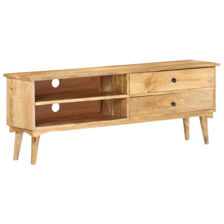 vidaXL TV Cabinet 55.1"x11.8"x19.7" Solid Mango Wood