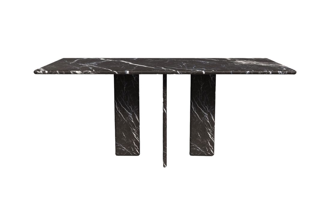 Luna Black Marble Dining Table 82.6"